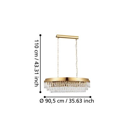 Eglo - Luster na lancu 10xE14/40W/230V zlatna