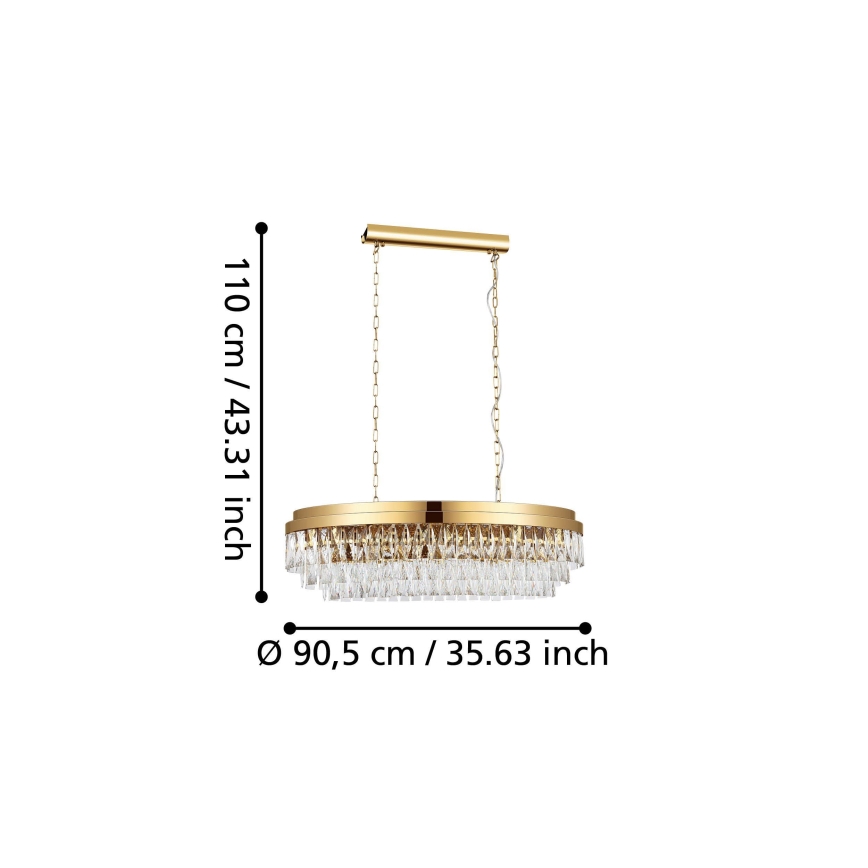 Eglo - Luster na lancu 10xE14/40W/230V zlatna
