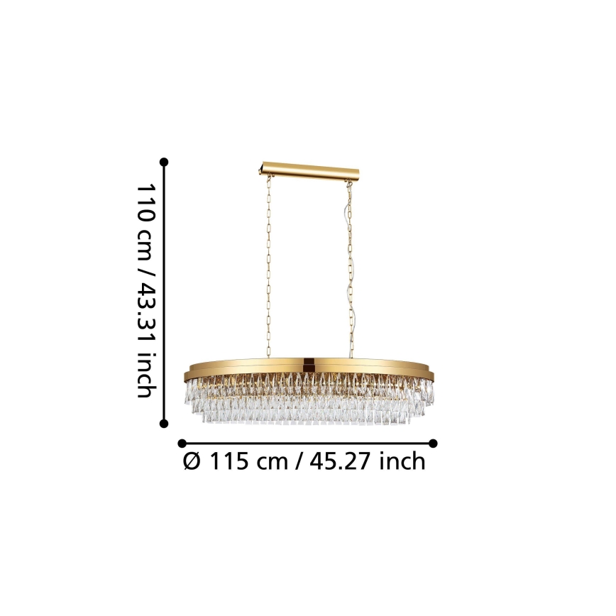 Eglo - Luster na lancu 13xE14/40W/230V zlatna
