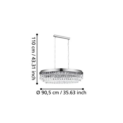 Eglo - Luster na lancu 10xE14/40W/230V sjajni krom