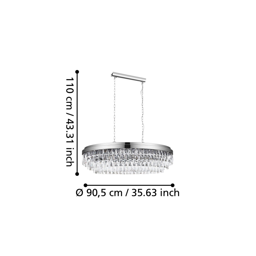 Eglo - Luster na lancu 10xE14/40W/230V sjajni krom