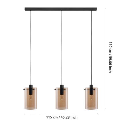 Eglo - Luster na sajli 3xE27/40W/230V