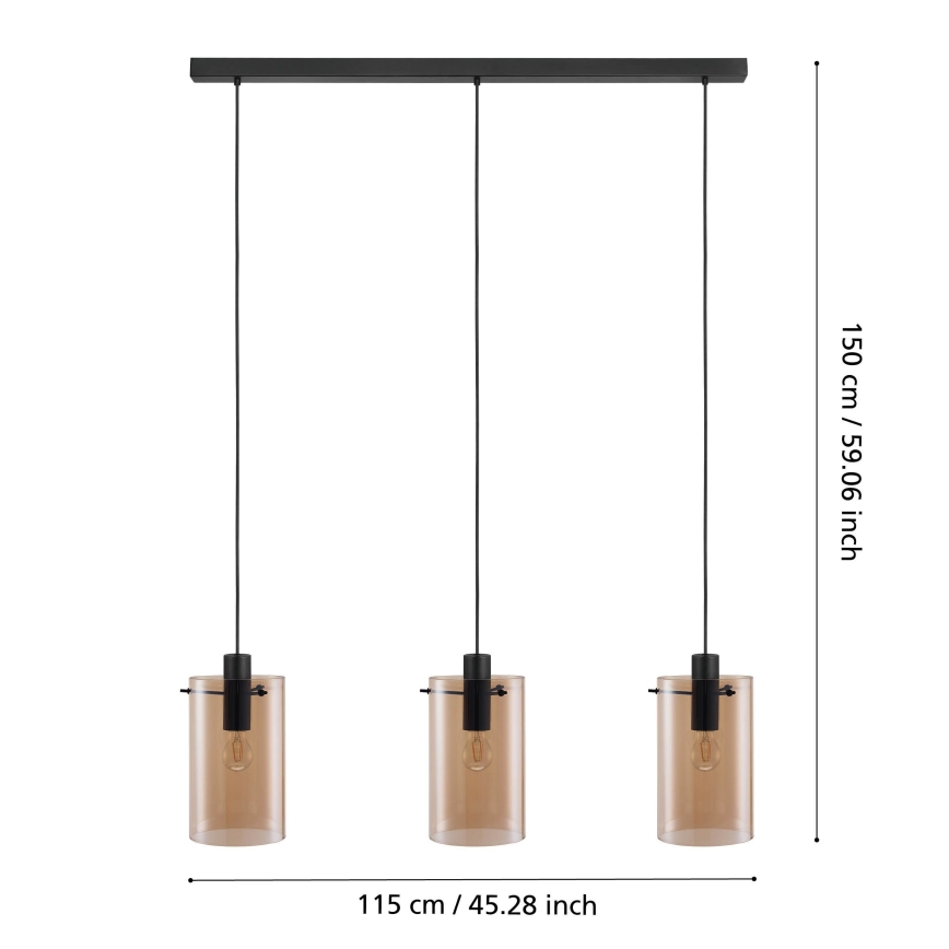 Eglo - Luster na sajli 3xE27/40W/230V
