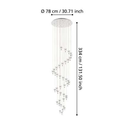 Eglo - LED Kristalni prigušivi luster na sajli 40xLED/1,8W/230V
