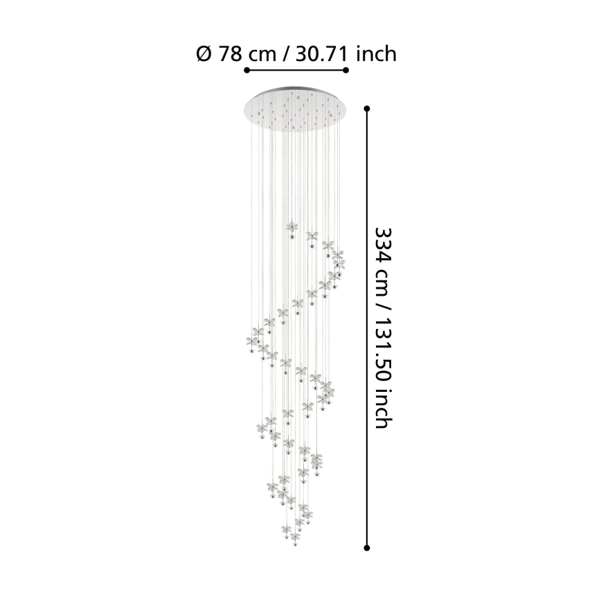 Eglo - LED Kristalni prigušivi luster na sajli 40xLED/1,8W/230V