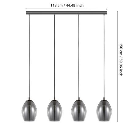 Eglo - Luster na sajli 4xE27/60W/230V