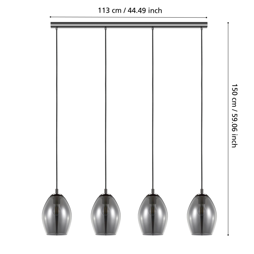 Eglo - Luster na sajli 4xE27/60W/230V