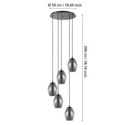 Eglo - Luster na sajli 5xE27/60W/230V