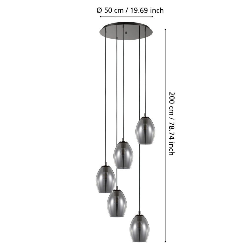 Eglo - Luster na sajli 5xE27/60W/230V