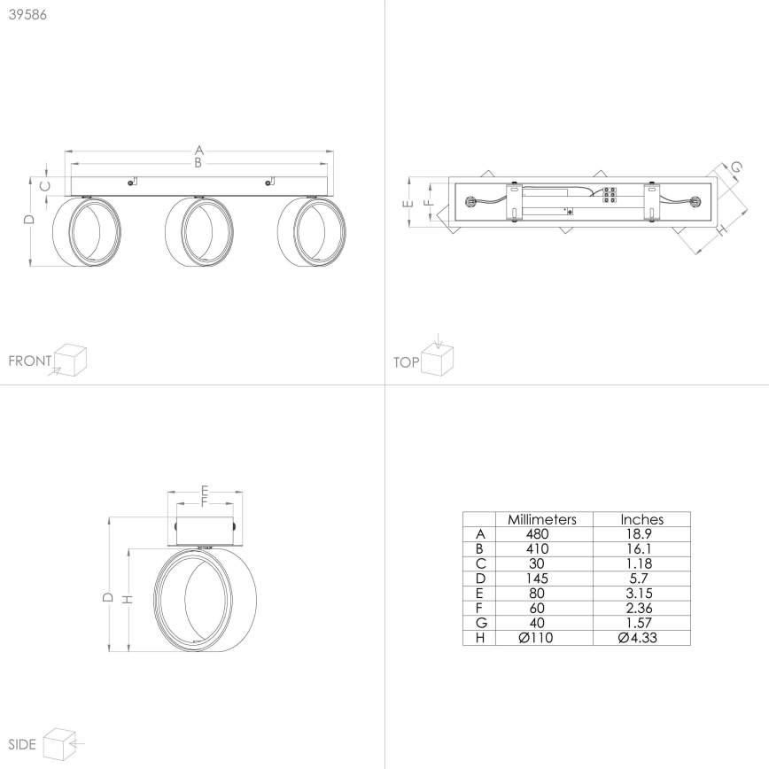 Eglo - LED spot svetiljka 3xLED/4,6W/230V 3000K