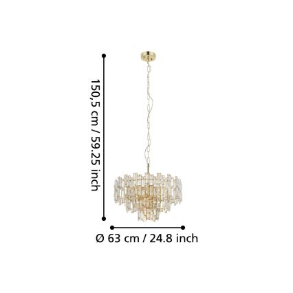 Eglo - Luster na lancu 10xE14/25W/230V pr. 63 cm