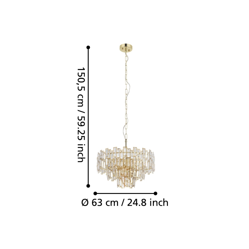 Eglo - Luster na lancu 10xE14/25W/230V pr. 63 cm