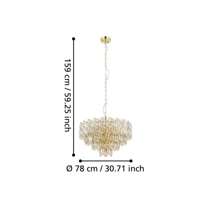 Eglo - Luster na lancu 10xE14/25W/230V pr. 78 cm