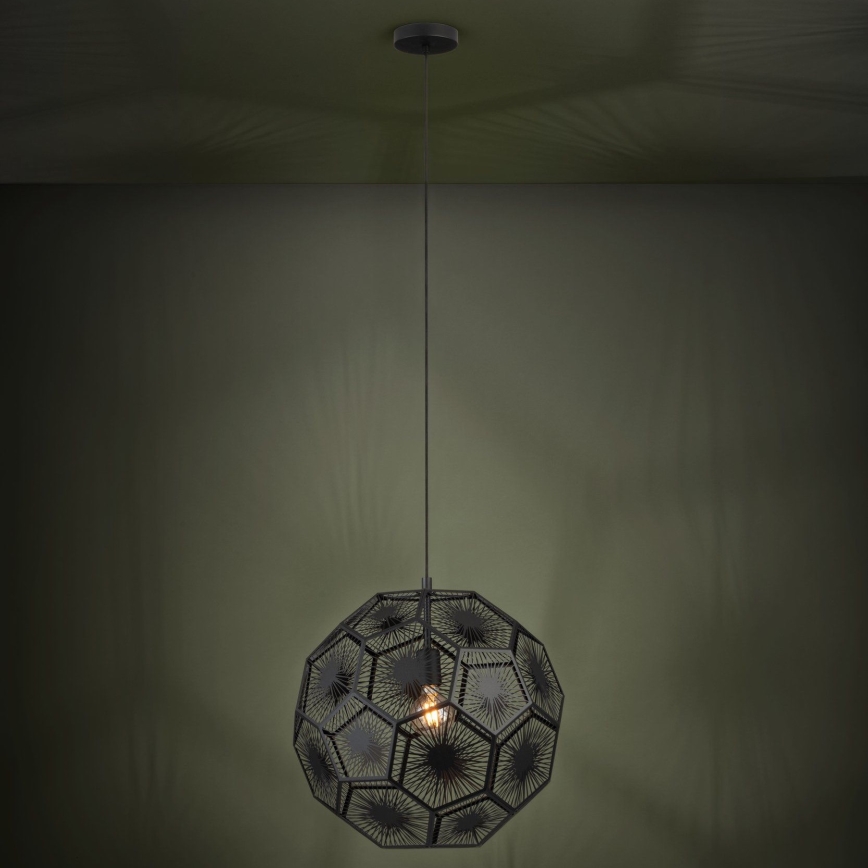 Eglo 39619 - Luster na sajli 1xE27/60W/230V pr. 50 cm crno