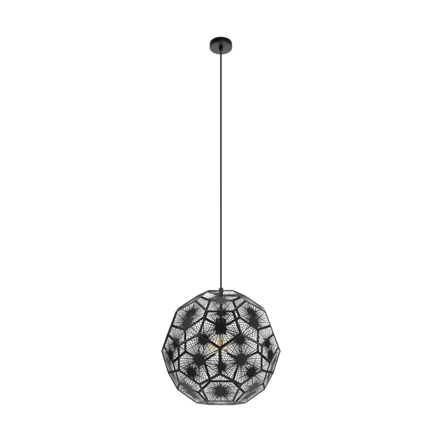 Eglo 39619 - Luster na sajli 1xE27/60W/230V pr. 50 cm crno