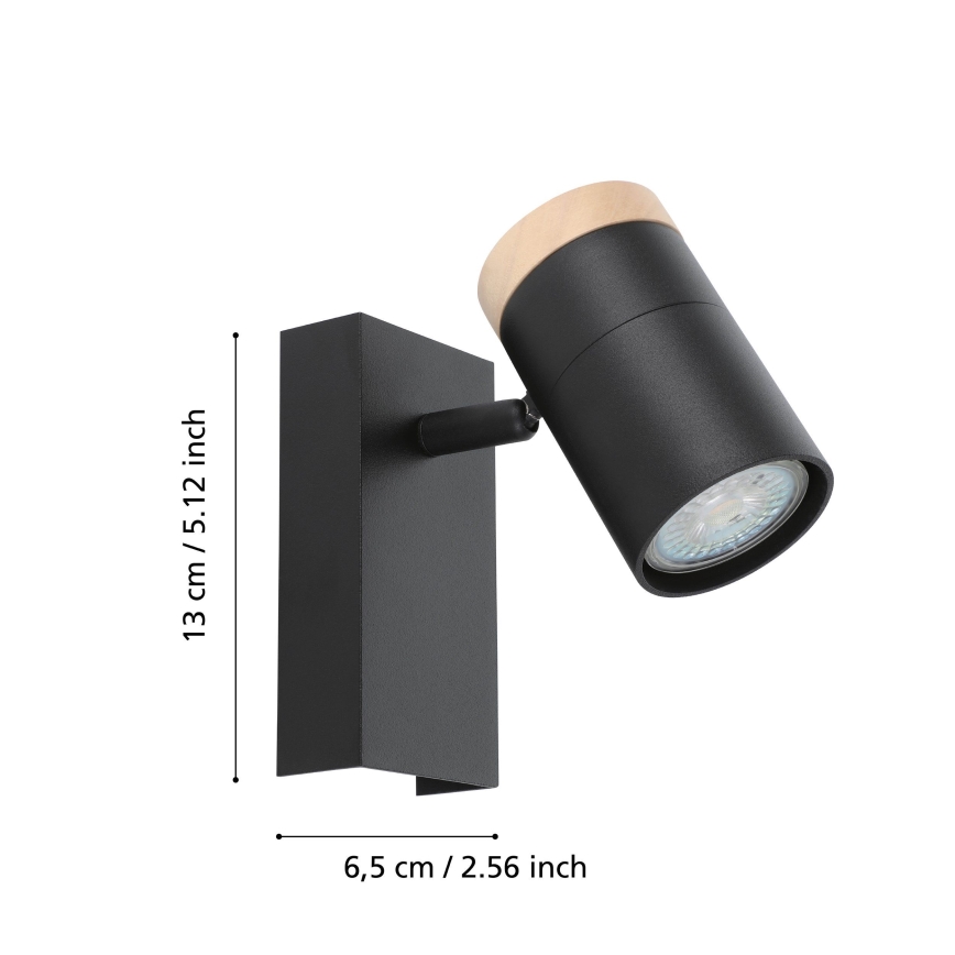 Eglo - LED Zidna reflektorska lampa 1xGU10/4,5W/230V 3000K crno/braon