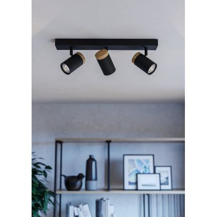 Eglo - LED Reflektorska lampa 3xGU10/4,5W/230V 3000K crno/braon