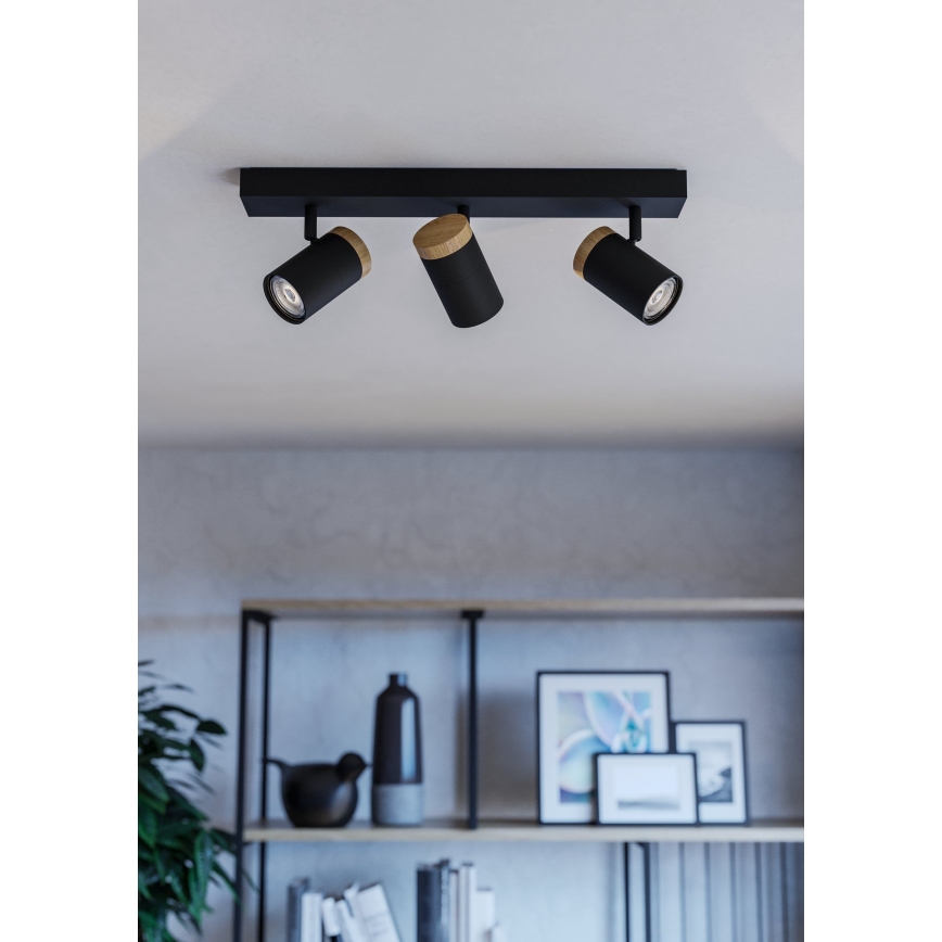 Eglo - LED Reflektorska lampa 3xGU10/4,5W/230V 3000K crno/braon