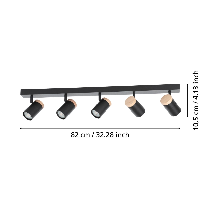 Eglo - LED Reflektorska lampa 5xGU10/4,5W/230V 3000K crno/braon