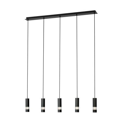 Eglo - LED luster na sajli 5xGU10/4,6W/230V crno