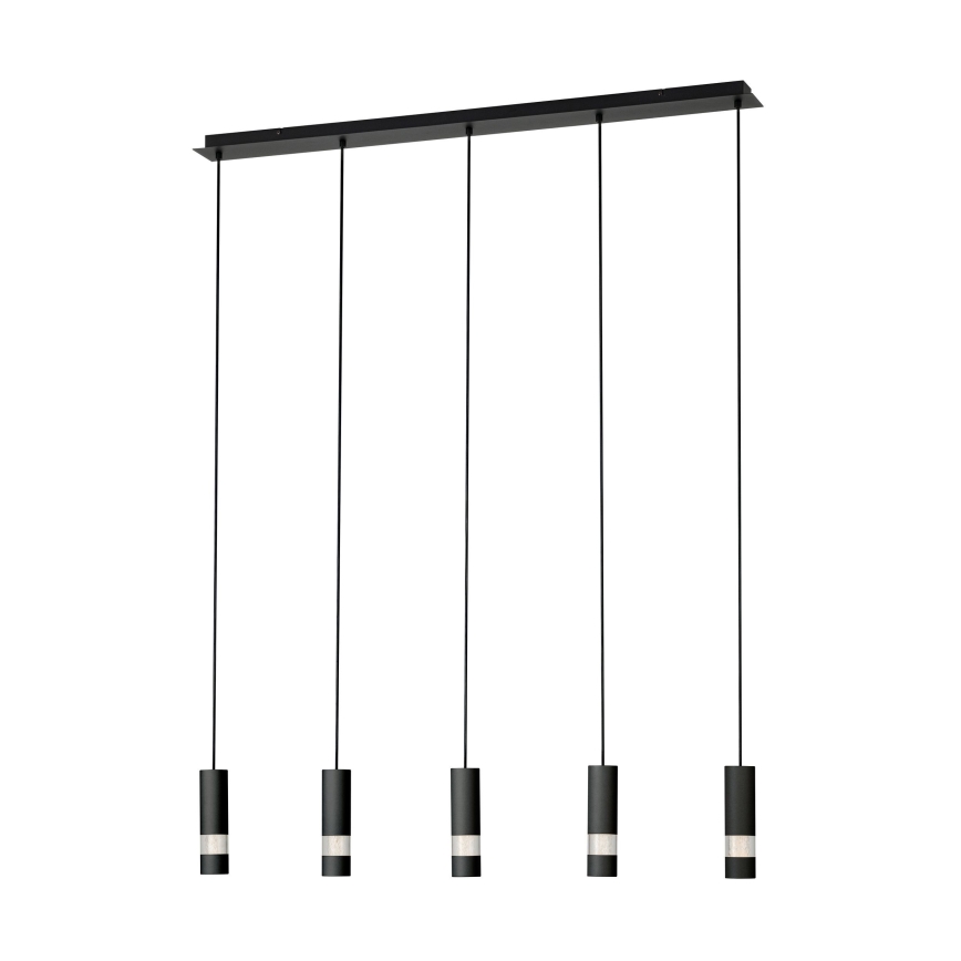 Eglo - LED luster na sajli 5xGU10/4,6W/230V crno