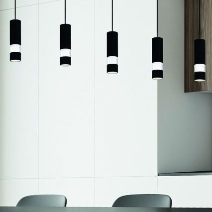 Eglo - LED luster na sajli 5xGU10/4,6W/230V crno