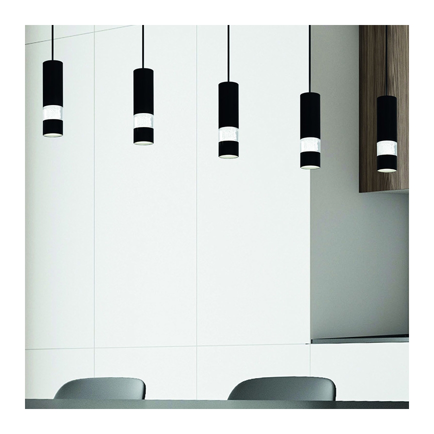 Eglo - LED luster na sajli 5xGU10/4,6W/230V crno
