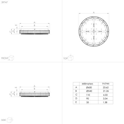 Eglo - LED Prigušiva plafonsko svetlo LED/52,4W/230V