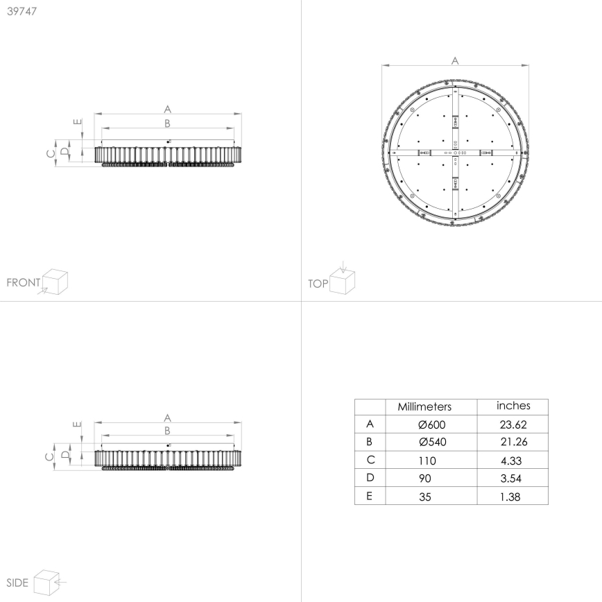 Eglo - LED Prigušiva plafonsko svetlo LED/52,4W/230V