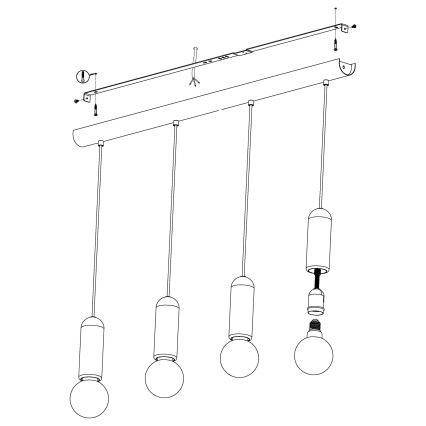 Eglo - Luster na sajli 4xE27/40W/230V