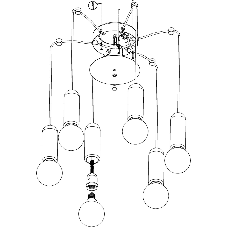 Eglo - Luster na sajli 6xE27/40W/230V pauk