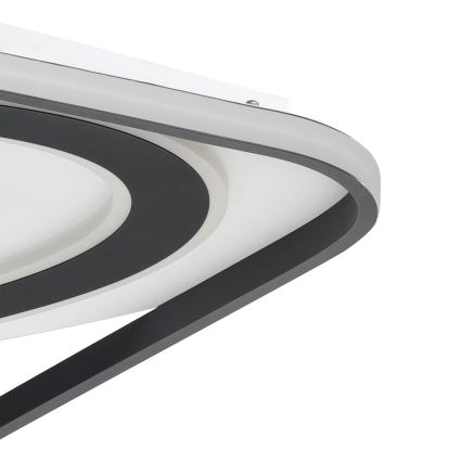 Eglo - LED Prigušiva plafonjera LED/28W/230V+LED/13W+ LED/2,8W 3000-6500K crno + Daljinski upravljač