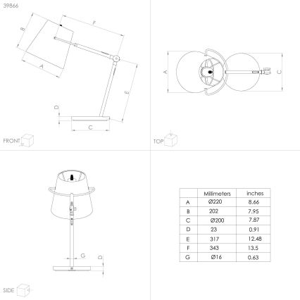 Eglo - Stona lampa 1xE27/40W/230V