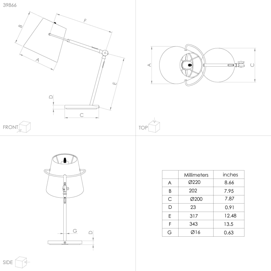 Eglo - Stona lampa 1xE27/40W/230V