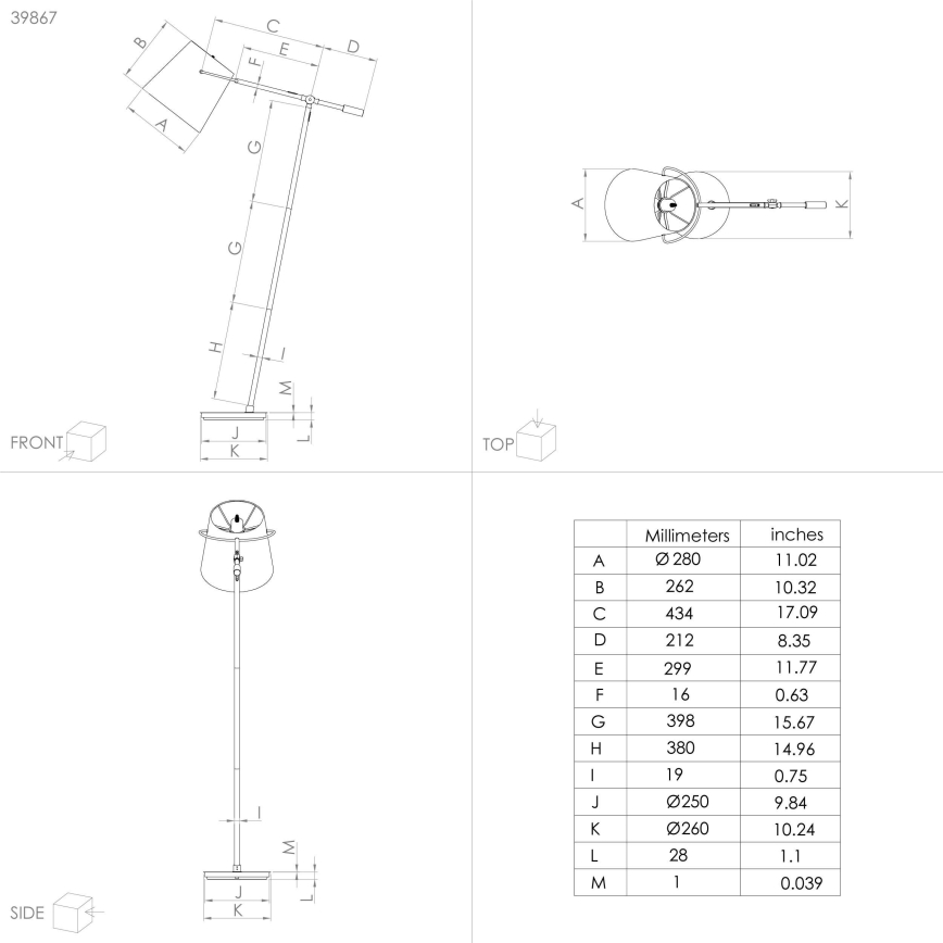 Eglo - Podna lampa 1xE27/40W/230V