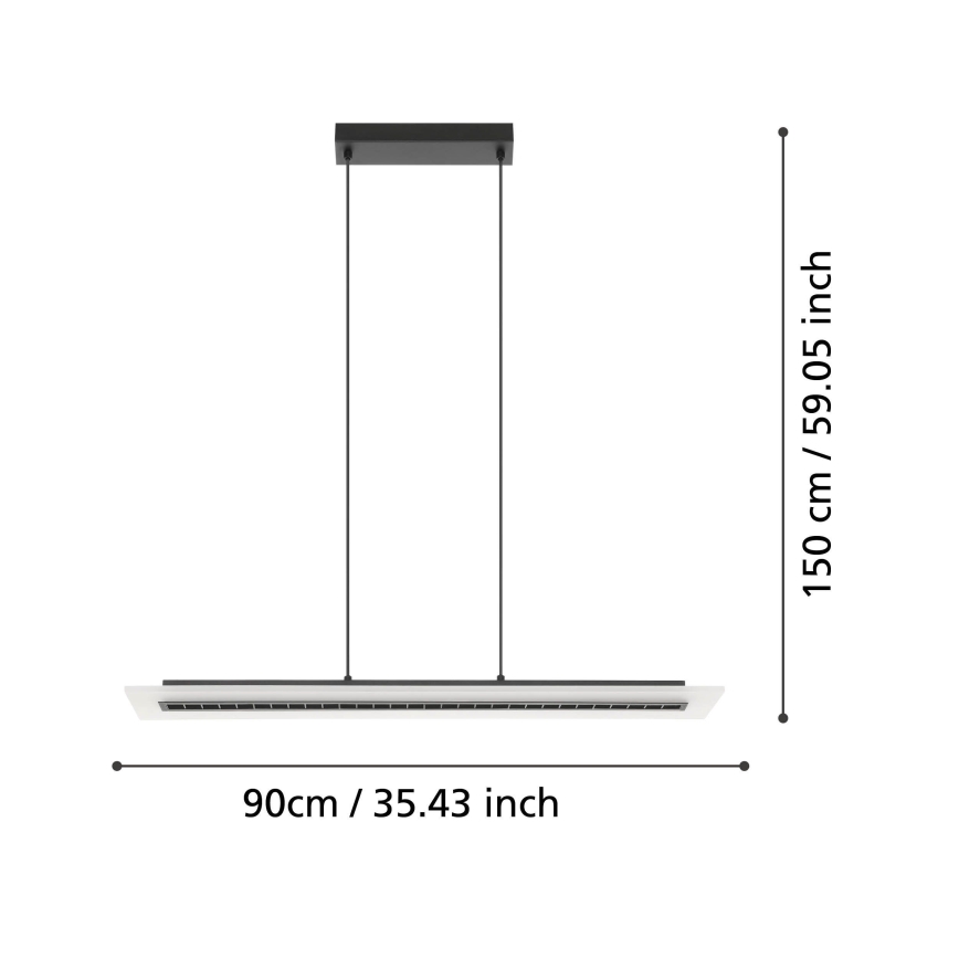 Eglo - LED Prigušivi luster na sajli LED/57,5W/230V 3000K crno + Daljinski upravljač