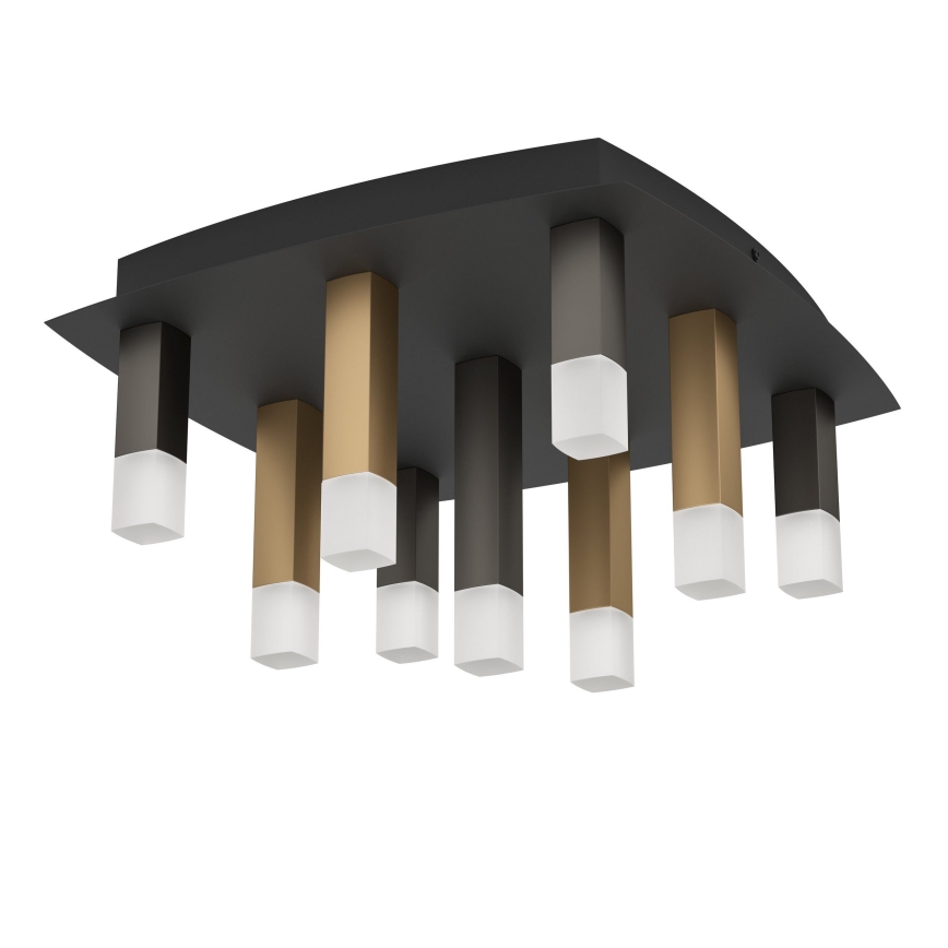 Eglo - LED Prigušiva plafonjera 9xLED/3,1W/230V 3000K antracit/zlatna
