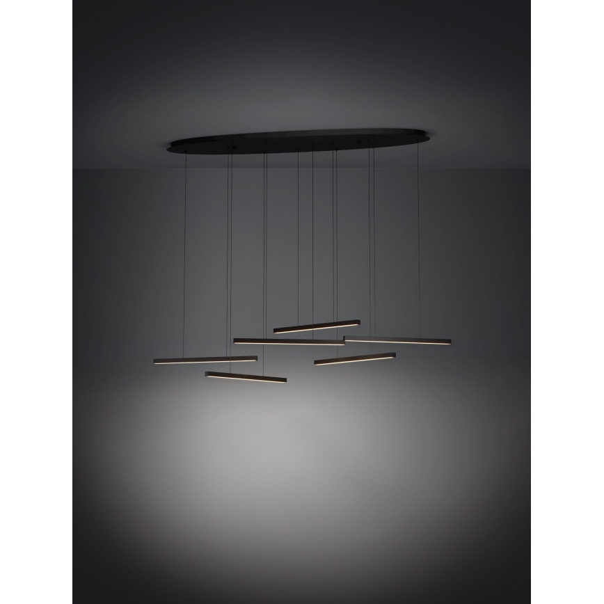 Eglo - LED Prigušivi luster na sajli 6xLED/8,4W/230V 3000K crno