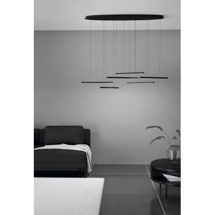 Eglo - LED Prigušivi luster na sajli 6xLED/8,4W/230V 3000K crno