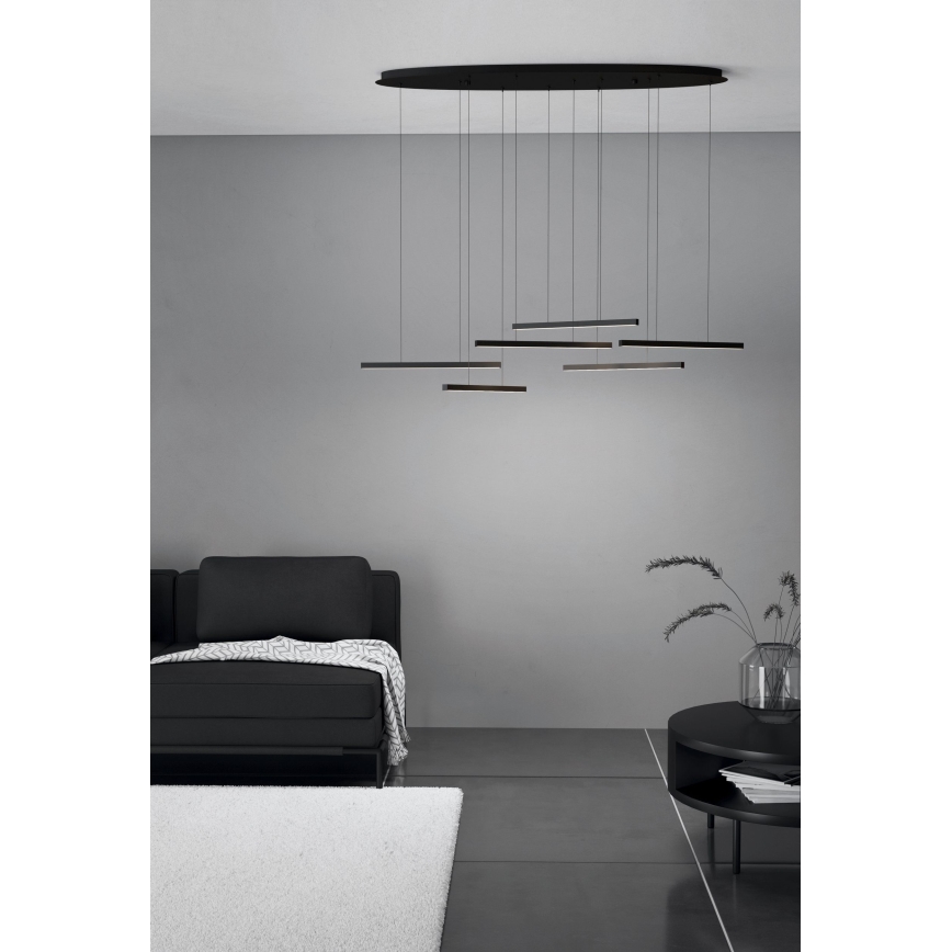 Eglo - LED Prigušivi luster na sajli 6xLED/8,4W/230V 3000K crno