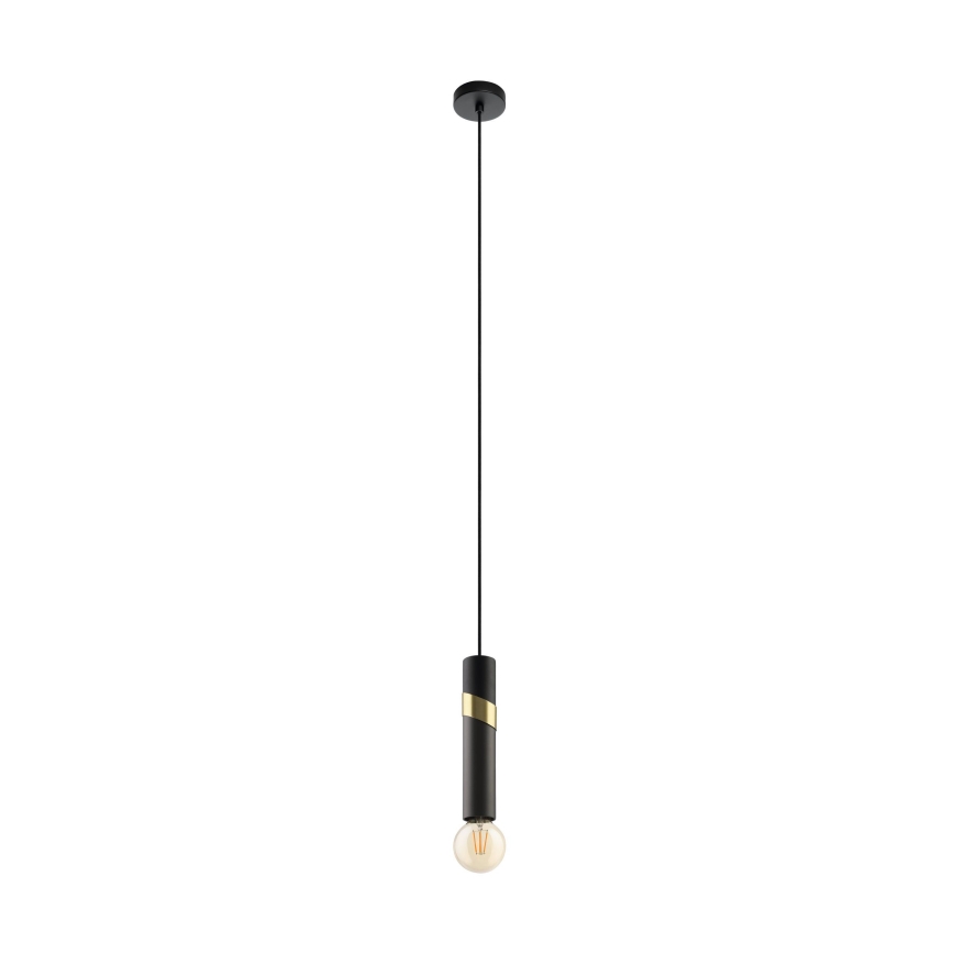 Eglo - Luster na sajli 1xE27/40W/230V crno/zlatna