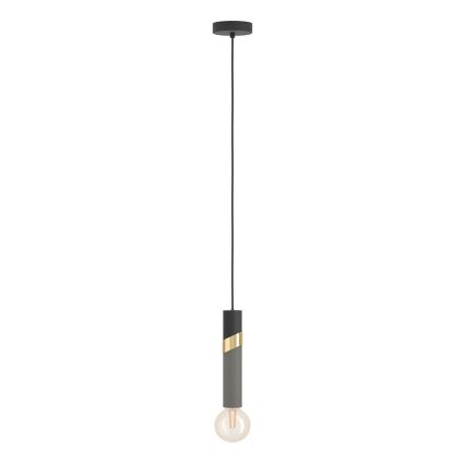 Eglo - Luster na sajli 1xE27/40W/230V crno/zlatna