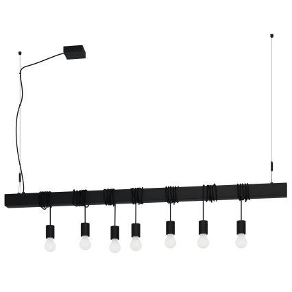 Eglo - Luster na sajli TOWNSHEND 7xE27/40W/230V crno