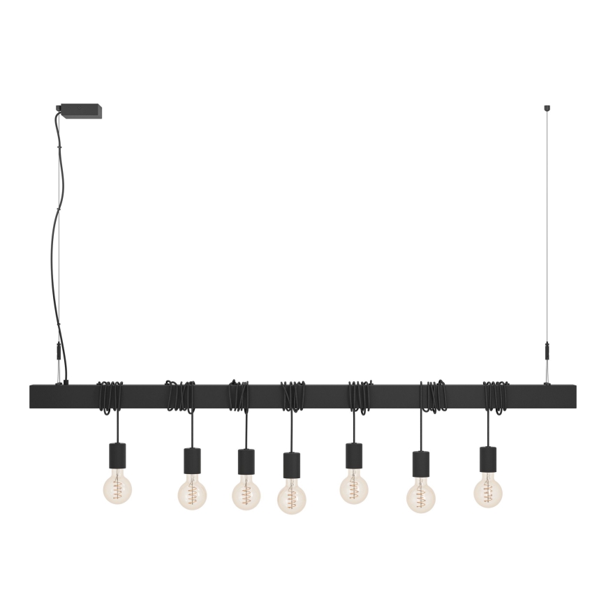 Eglo - Luster na sajli TOWNSHEND 7xE27/40W/230V crno
