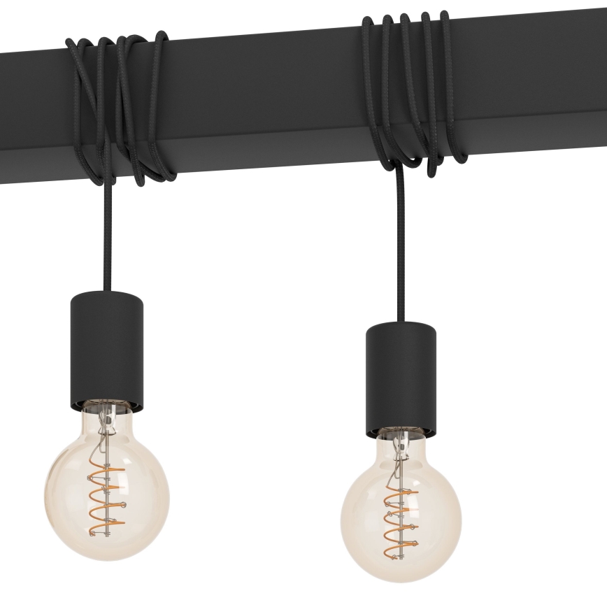 Eglo - Luster na sajli TOWNSHEND 9xE27/40W/230V crno