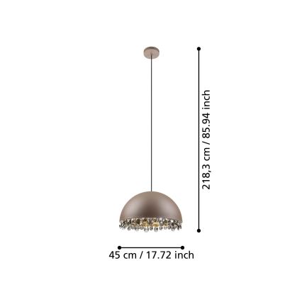 Eglo - Luster na sajli 1xE27/40W/230V braon