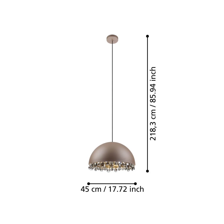 Eglo - Luster na sajli 1xE27/40W/230V braon