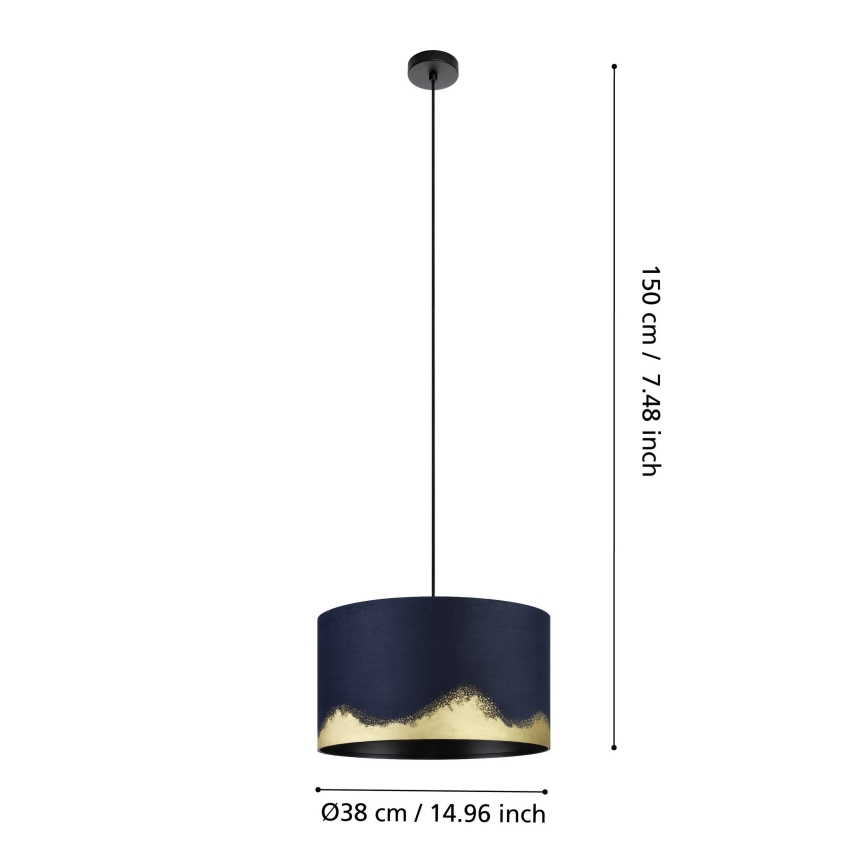 Eglo - Luster na sajli 1xE27/40W/230V pr. 38 cm plava/zlatna