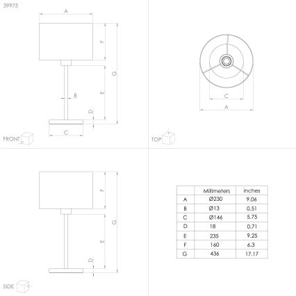 Eglo 39975 - Stona lampa CASUARITA 1xE27/40W/230V plava/zlatna