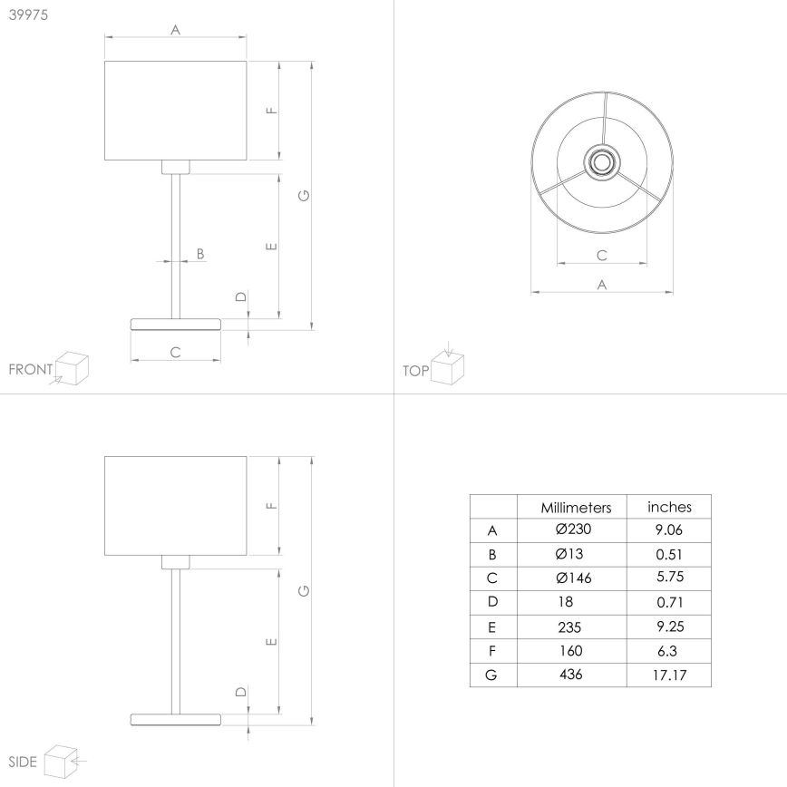Eglo 39975 - Stona lampa CASUARITA 1xE27/40W/230V plava/zlatna